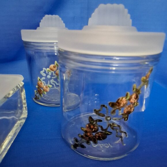 Vintage Art Deco Kruger Glass 5 Piece Nursery Vanity Set - Picture 4 of 6